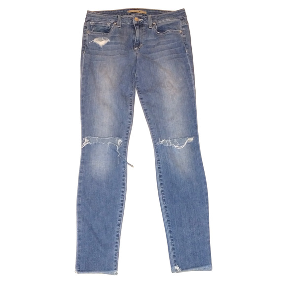 Joe's Jeans Distressed Skinny Ankle Raw Hem 27 Stretch Comfort - Picture 9 of 10